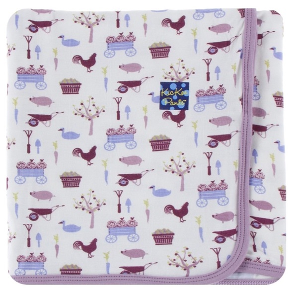 kickee pants natural farm animals blanket